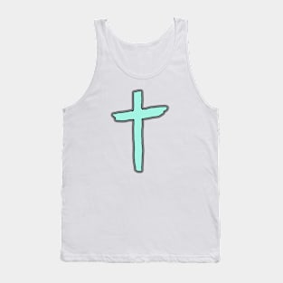 Teal Cross Tank Top